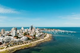 An iconic view of Punta del Este (via Colonia)